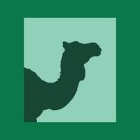 A camel silhouette on a green background vector