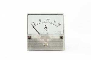 Analog Ampere meter displaying current levels photo