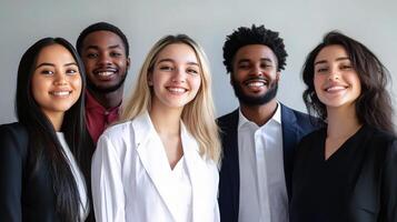 A group of smiling business people photo