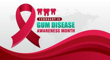 Gum Disease Awareness Month background. With ribbon and text.. for banner design vector