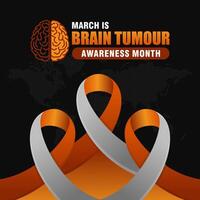 march is brain tumor awareness month. with illustrations of brain shapes and ribbons. Suitable for banners vector