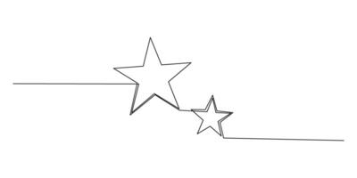 Continuous line drawing of star. vector