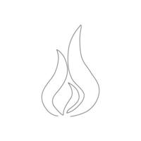 Continuous line drawing of fire vector