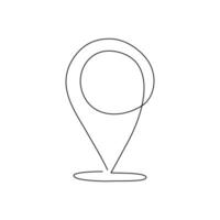 Continuous line drawing of Location isolate on white background. vector