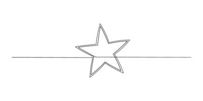 Continuous line drawing of star isolate on white background vector