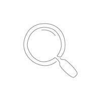 Continuous line drawing of magnifying glass isolate on white background. vector
