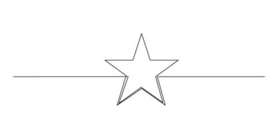 Continuous line drawing of star vector