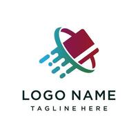 Digital payment card, business and technology, logo design template vector