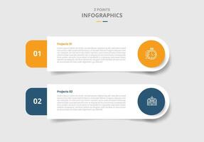 2 points template comparison concept for infographic with round rectangle with circle badge and drop shadow style with two point list information vector