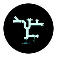 simple icon of leaking waterpipe vector