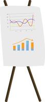a whiteboard with a graph on it vector