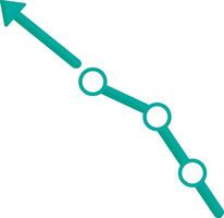 a graph showing a downward trend vector