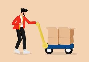 Logistics and delivery process concept flat design vector