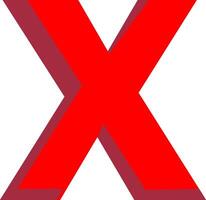 the x symbol is red and has a white background vector