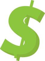 a green dollar sign on a white background vector