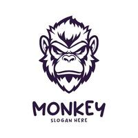 Head Monkey Mascot logo design concept . Creative Monkey Logo Design Template. vector