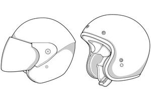 a drawing of a helmet and a helmet vector