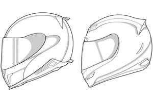a drawing of a motorcycle helmet vector