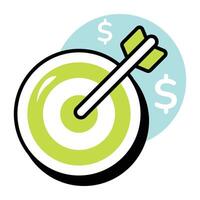 Business Goal Business and Finance Circle Color Outline Icon Pack and Illustrations vector