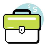 Briefcase Business and Finance Circle Color Outline Icon Pack and Illustrations vector