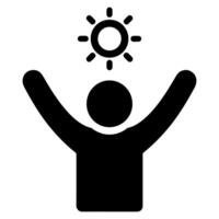Happy Person with Sun Icon vector