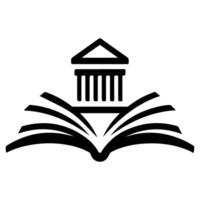 Open Book with Museum Building vector