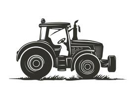 creative style tractor silhouette on white background vector