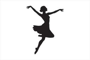 Ballet Dancer Silhouette Performing a Jump vector