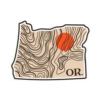 Oregon Nature Contour with Vintage Style Perfect for Print, Apparel, etc vector