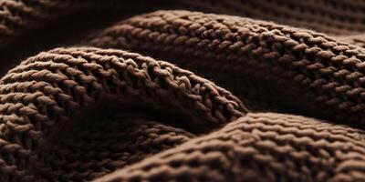 Soft and textured brown knit fabric with intricate patterns perfect for clothing and home decor projects photo