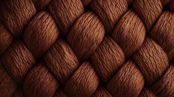 Intricately woven brown rope in a tight pattern displaying rich textures and depth in natural lighting photo