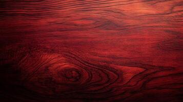 Rich mahogany wood surface showcasing intricate grain patterns and textures in warm lighting photo