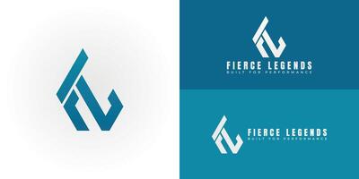 The dynamic logo design features the initials FL creatively integrated into a stylized arrow, creating a unique striking symbol that evokes a sense of speed, power, and athletic performance. vector