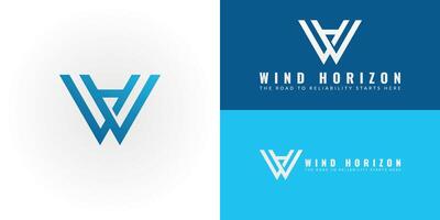 The dynamic logo design features the initials WH creatively integrated into a stylized arrow or lightning bolt, creating a unique symbol that evokes a sense of speed, movement, and efficient travel. vector