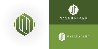 The dynamic logo design creatively integrates the initials NL within a hexagonal shape, creating a unique and visually striking symbol that evokes a sense of growth, harvest, and natural abundance. vector