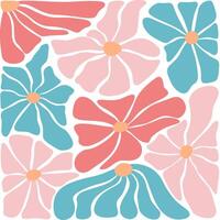 Stylized colorful daisy flowers vector