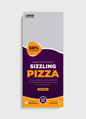 Delicious pizza roll up banner template