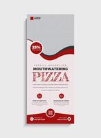 Flavorful pizza roll up banner or standee template vector