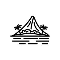 mountain island icon, line style icon vector