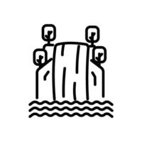 waterfall icon, line style icon vector