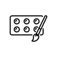 Artist kit icon, line style icon vector