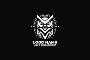 Nocturnal Vision, A High Tech Owl Emblem with Precision Geometry vector
