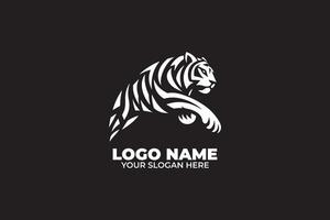 Roaring into Action, A Leaping Tiger Logo with Energy and Style vector