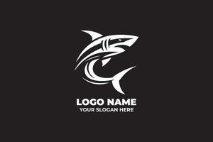Minimalist Shark Emblem with Angular, Bold Lines vector