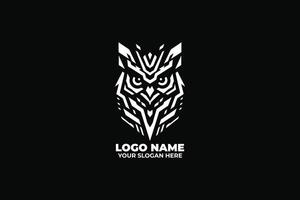 Sharp and Intelligent, A Digital Owl Logo with Modern Styling vector