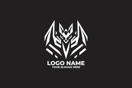 nocturno guardián, un futurista murciélago emblema con angular alas vector