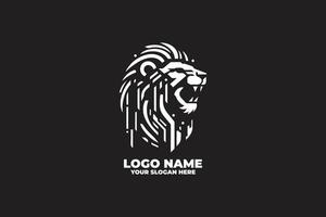 Powerful Abstract Lion Emblem with Fierce Expression vector
