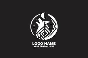 A Wild Spirit, Symmetrical Wolf Emblem with Intricate Patterns vector