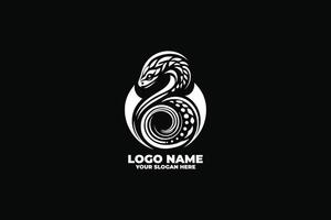 Sleek and Deadly, A Coiled Snake Logo with Fine Detailing vector