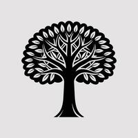 Tree Icon round Canopy on White Background Minimalist Nature Illustration vector